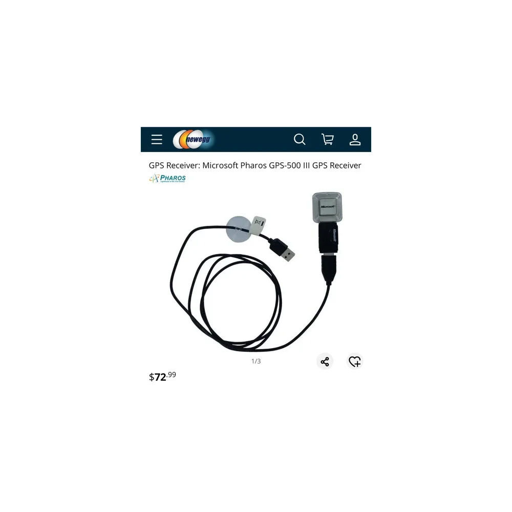 GPS Receiver Microsoft Pharos GPS-500! New Open Box. Retail $73!
